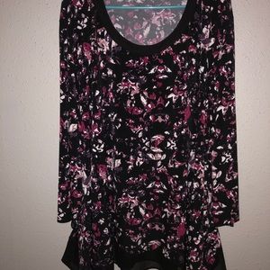 26/28W Blouse/Shirt black and multi colored